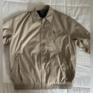 Ralph Lauren Polo Khaki Full Zip Mens Navy Plaid Lined Bomber Jacket Medium